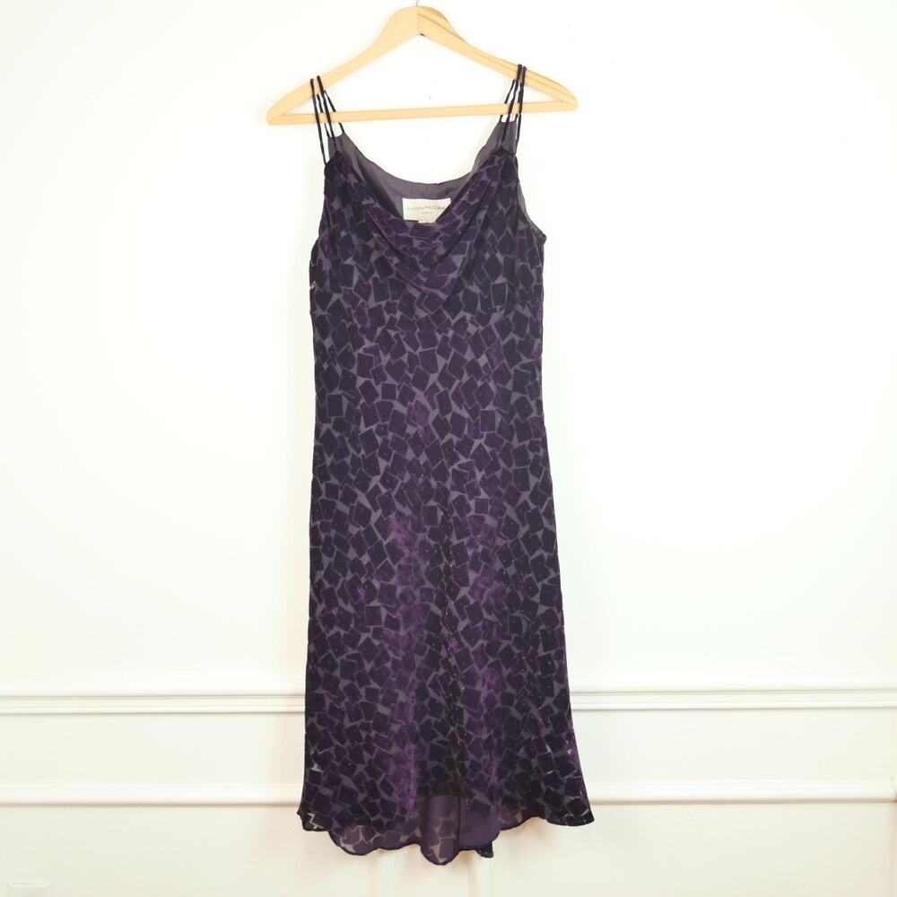 Y2K Babydoll Dress Purple Velvet Burnout Whimsigoth Prom Hoco Sheer Goth Size 10 - Picture 1 of 6